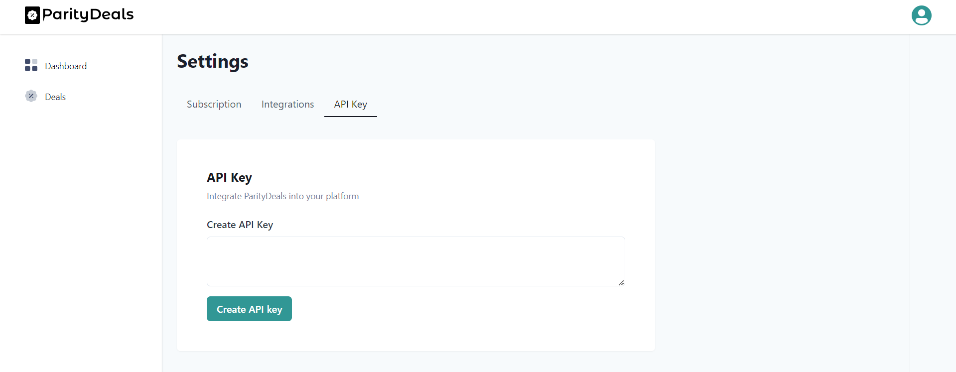 go to API key page