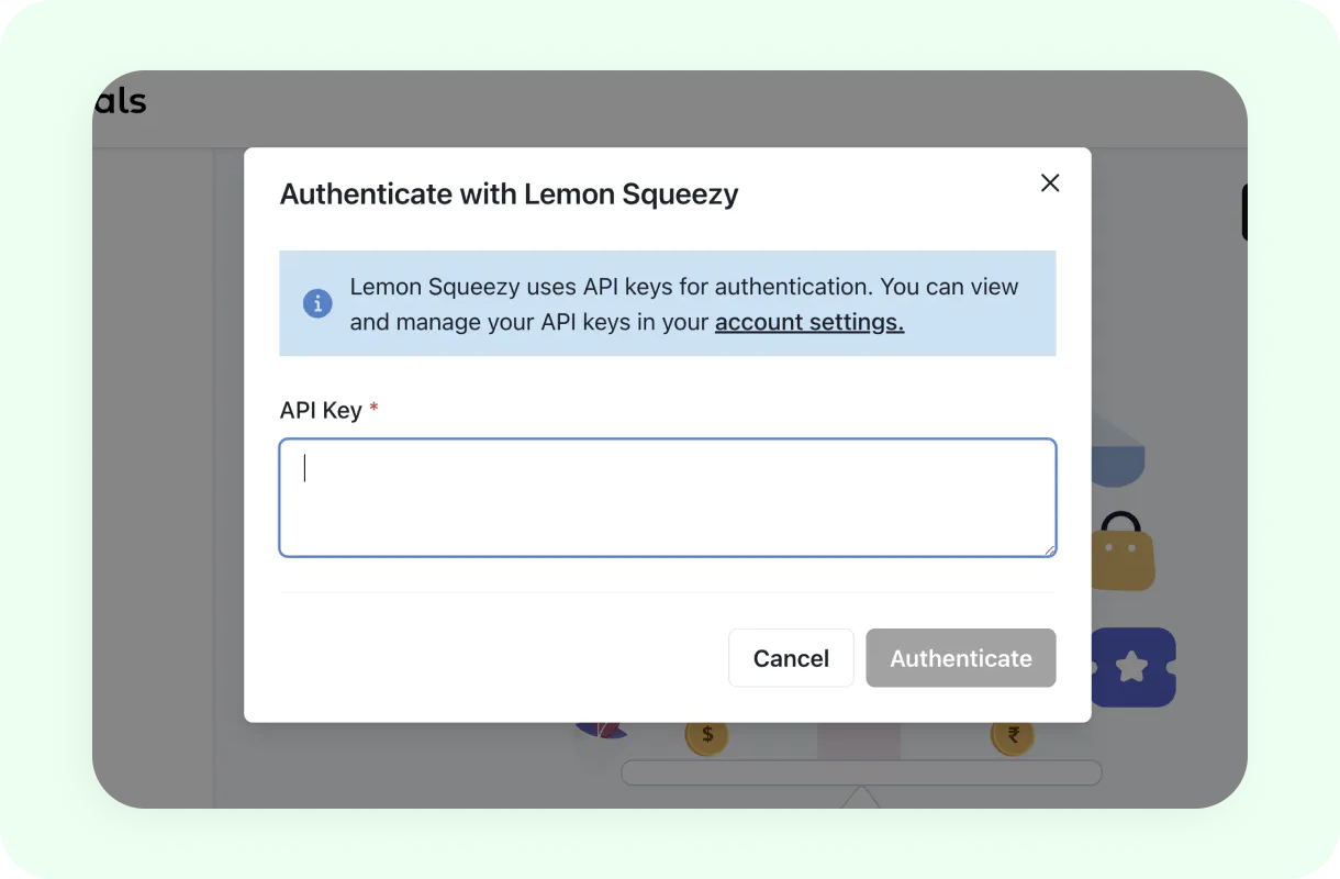 Paste API key